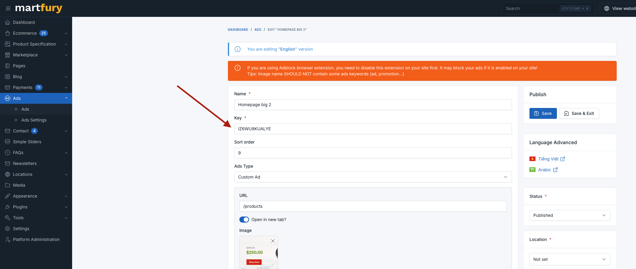 Admin Panel Configuration