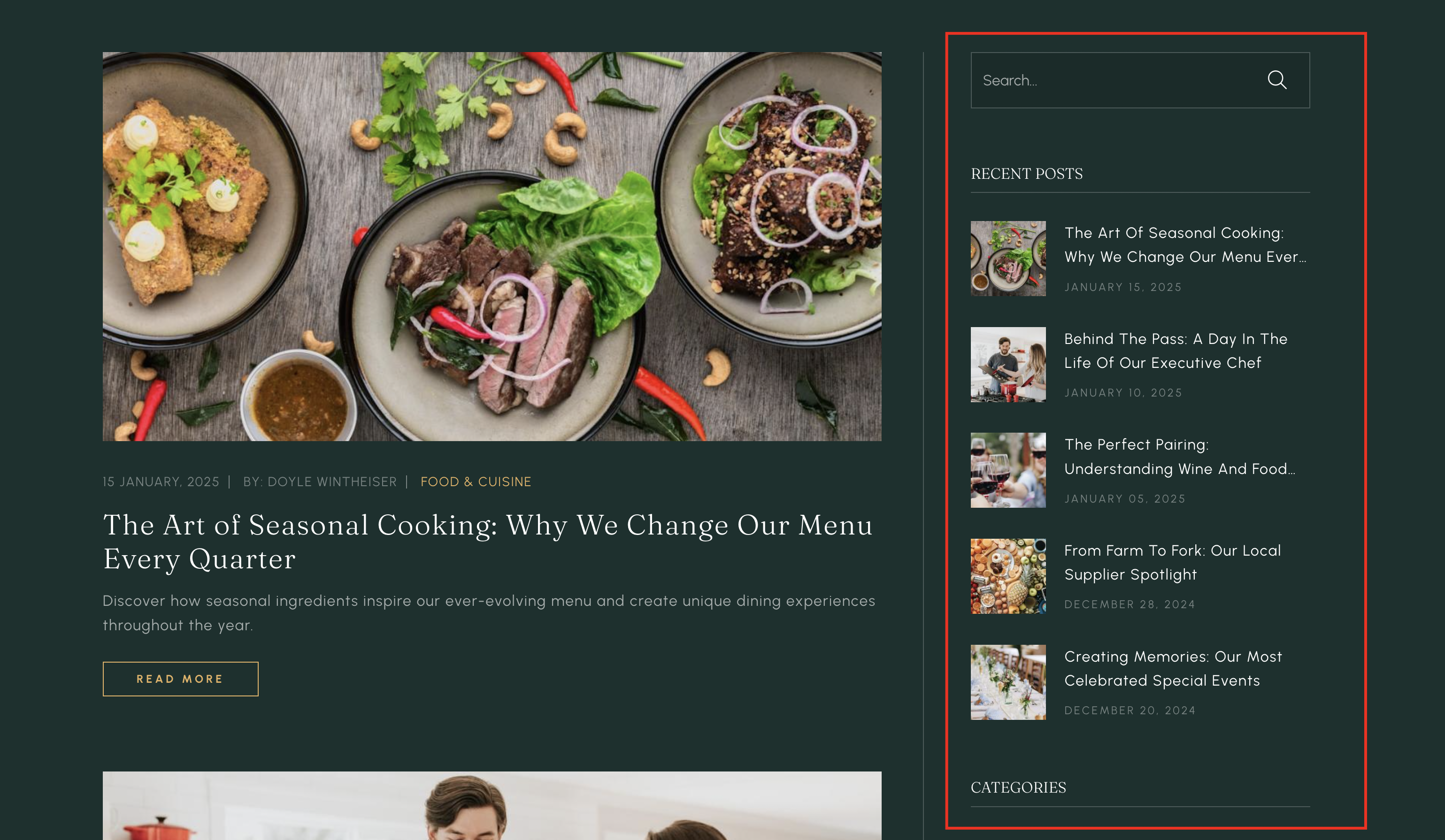 Widget footer bottom sidebar