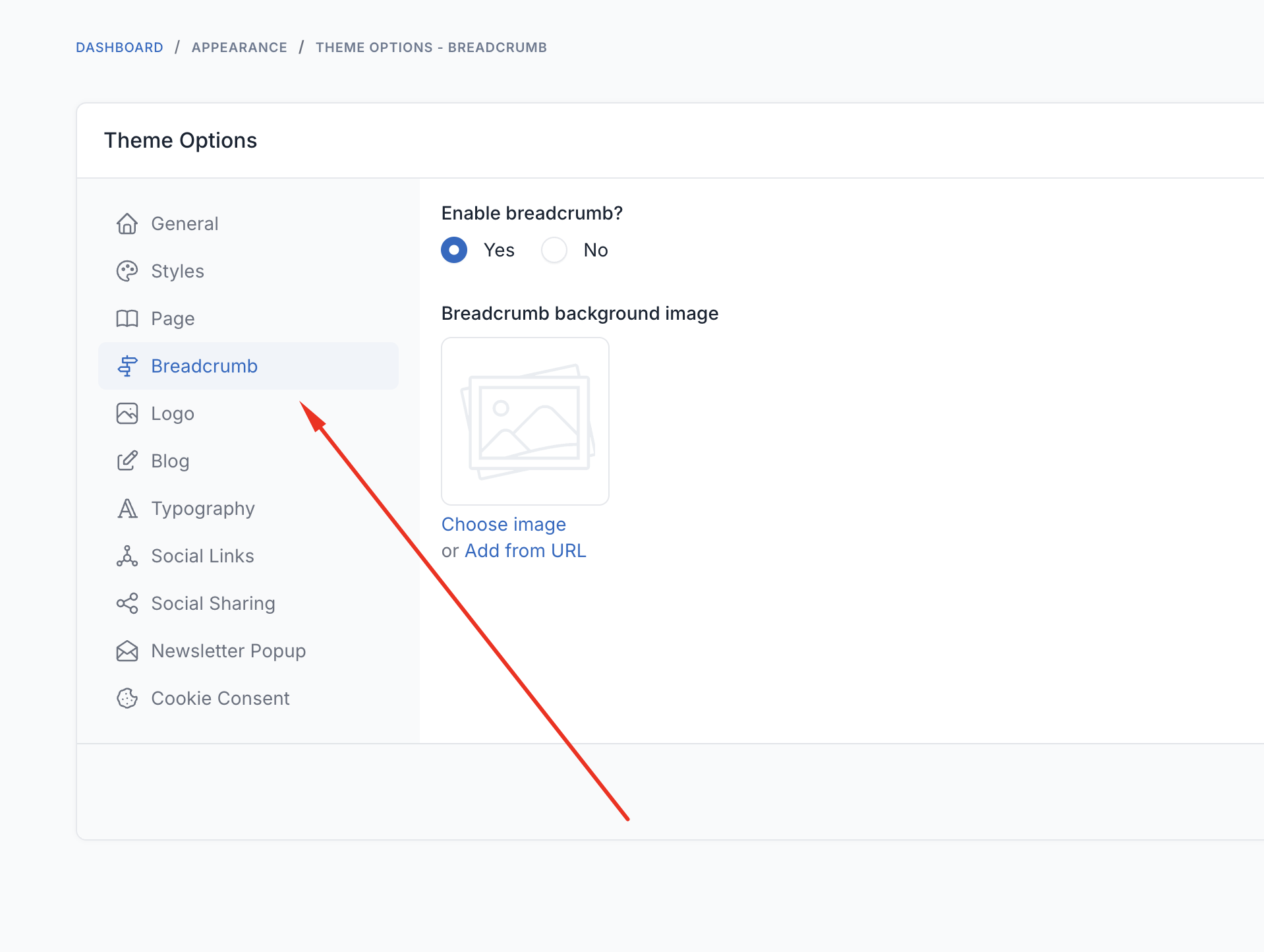 Breadcrumbs Settings