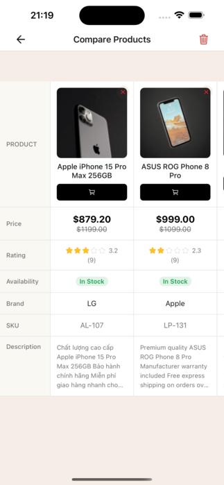 Product Comparison