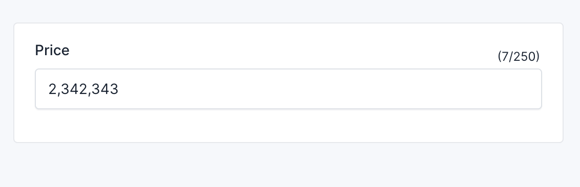 Input mask number Field