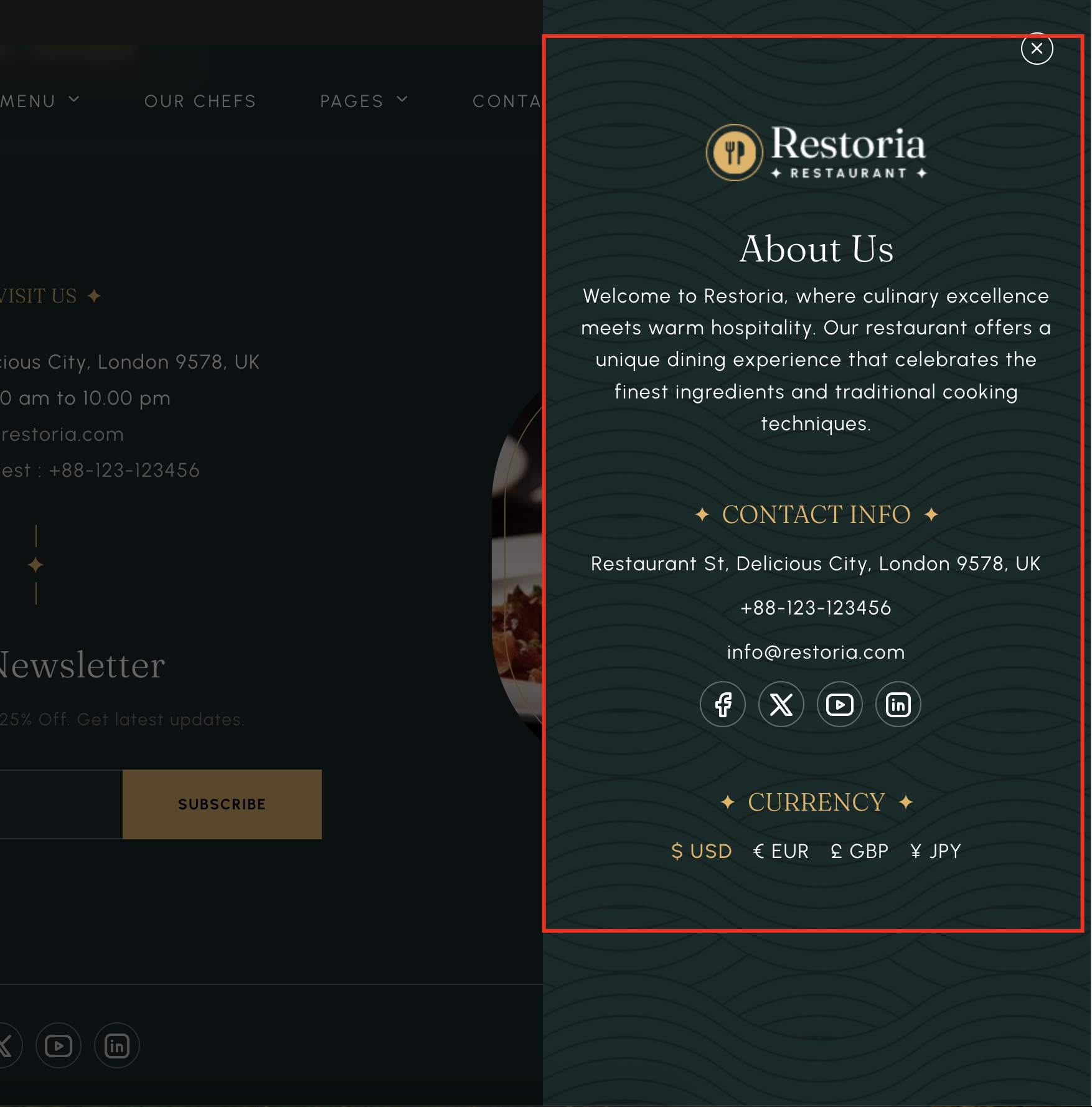 Widget footer bottom sidebar