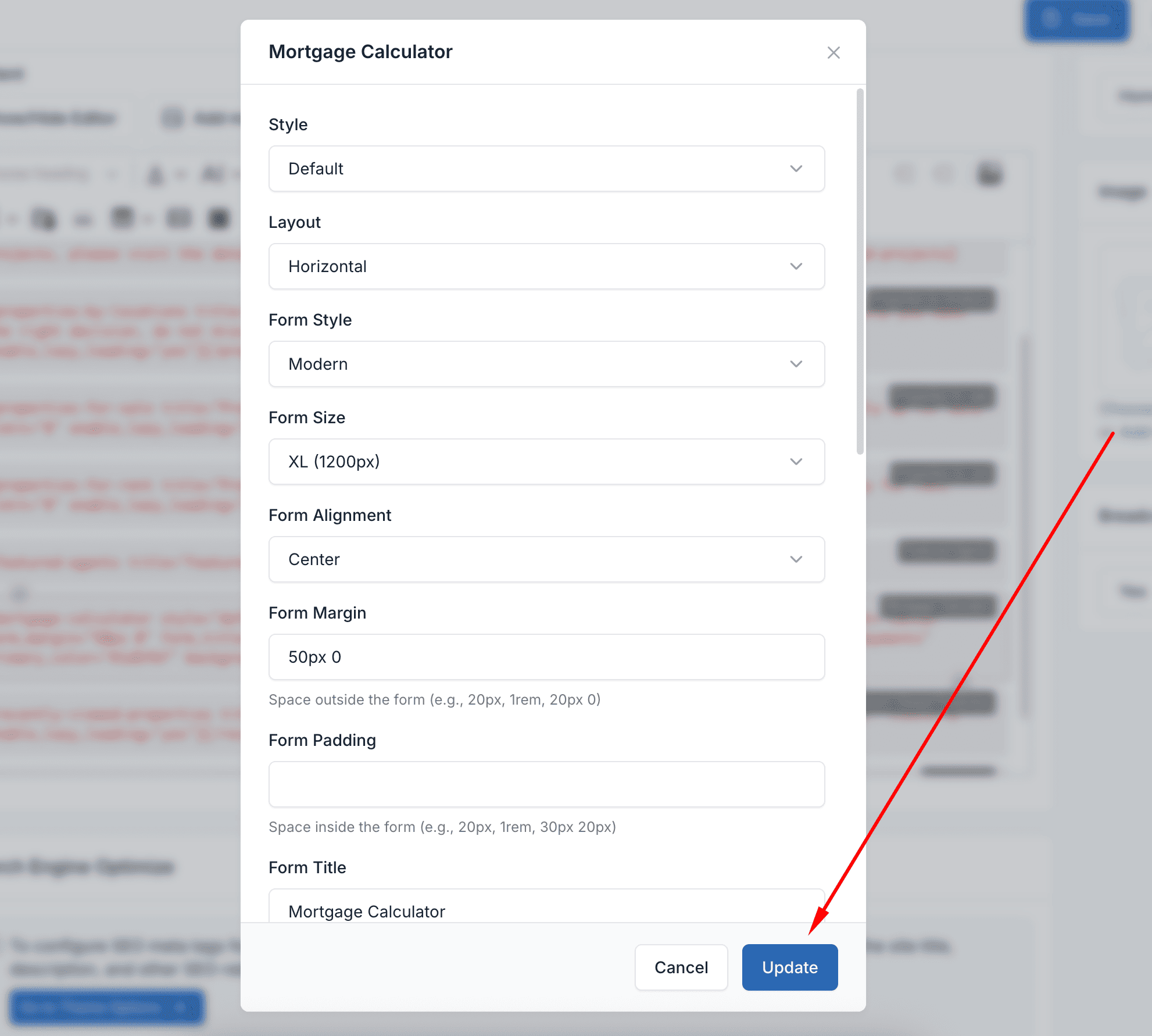 Insert Mortgage Calculator