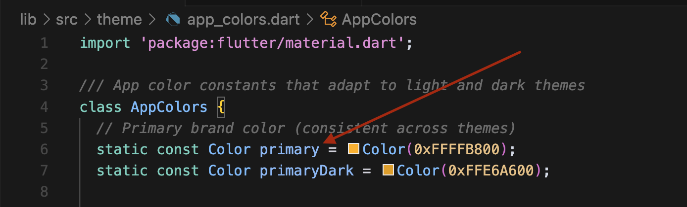 Theme Colors Configuration