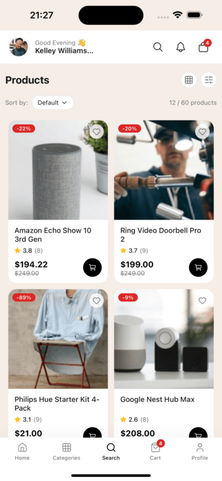 Products Listing